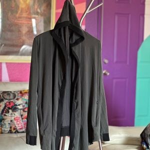 Adidas Grey Open Lounge With Hoodie Activewear Jacket